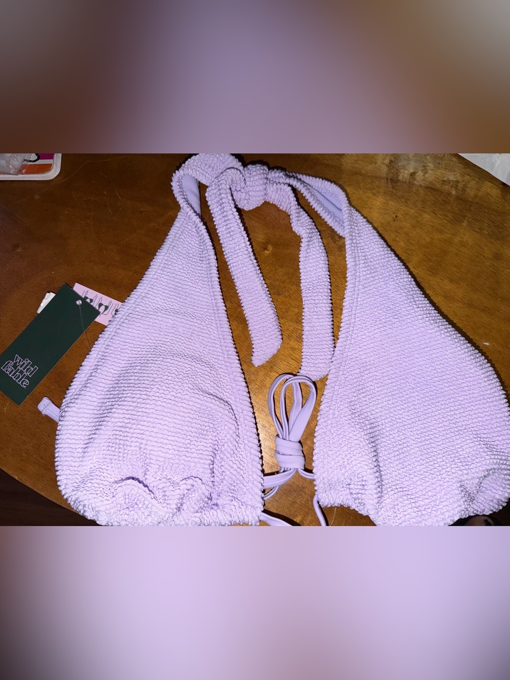 Target Lilac Textured Halter Bikini Top